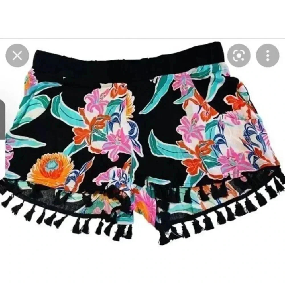 Trina Turk - Black Multi Spa Collection Beach Shorts